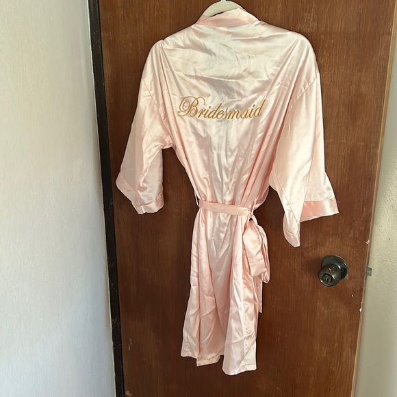Team bride bridesmaid robe, tiara, and ribbon - Picture 1 of 5